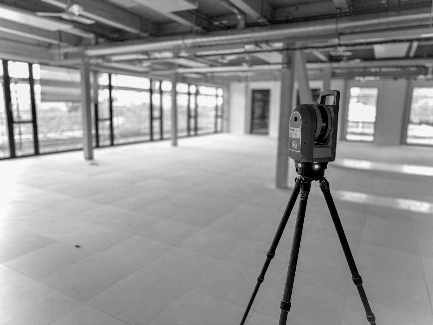 Relevé d'un bâtiment de bureaux en construction